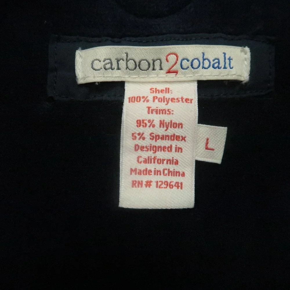 Carbon 2 Cobalt‎ Jacket Mens Large Gray Blue Full Zip Pockets Fleece Deep Pile